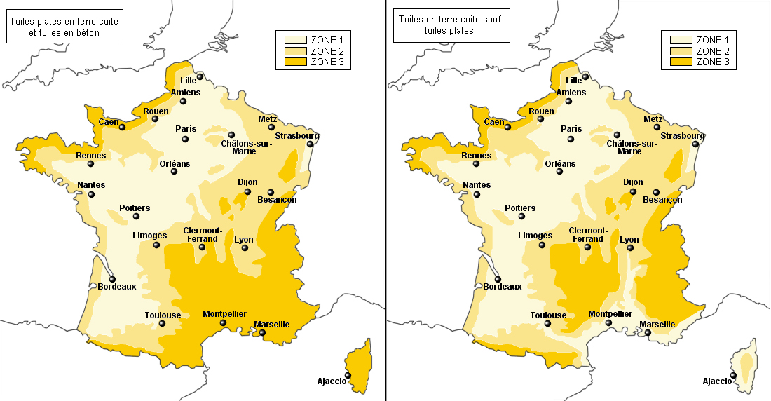 Carte des zones climatiques